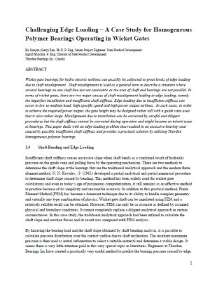 Research_H - WGB - Challenging Edge loading - A Case Study in Polymer Bearings