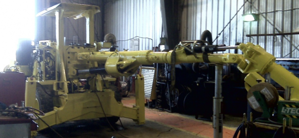 ThorPlas-Blue bearings in mining single boom jumbo drill articulation boom and pivot point.