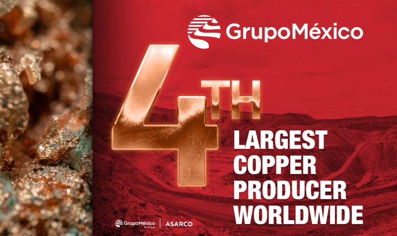 A red logo which Says 4th Largest Copper Procuer worldwide