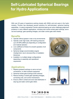 Hydro Split Spherical Bearing Product Sheet