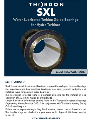 Turbine Guide Bearing Installation Guideline by Thordon Bearings