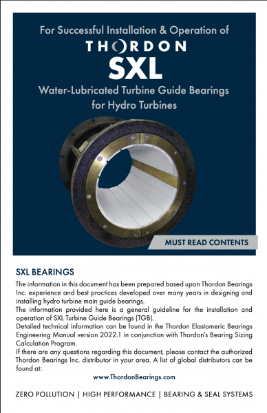 Turbine Guide Bearing Installation Guideline by Thordon Bearings
